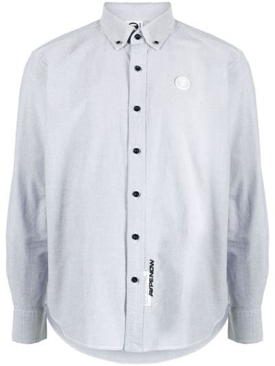 Aape By A Bathing Ape Logo-patch Cotton Shirt In Grey