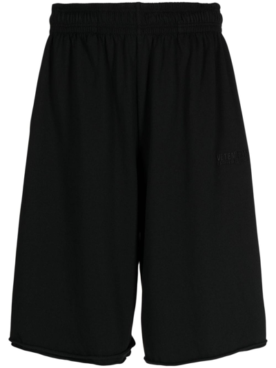 Vetements Logo-embroidered Jersey Shorts In Black