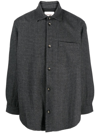 Nanushka Matize Long Sleeve Houndstooth Shirt In Black