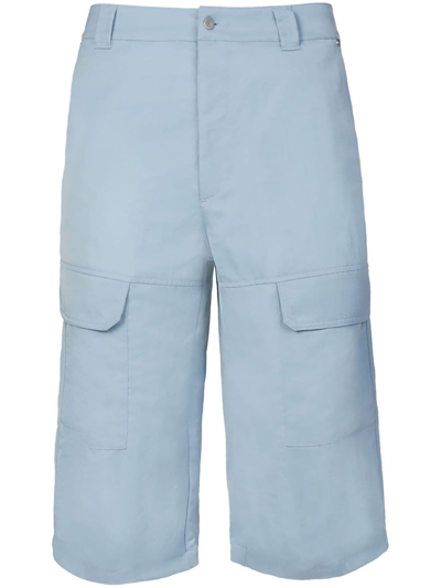 Rta Men's Wide-leg Cargo Shorts In Dusty Blue
