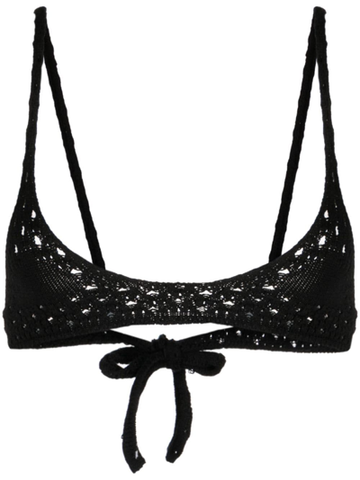 Cashmere In Love Anse Crochet-knit Bralette In Black