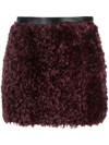 Patrizia Pepe Brushed-effect Faux-fur Miniskirt In Black