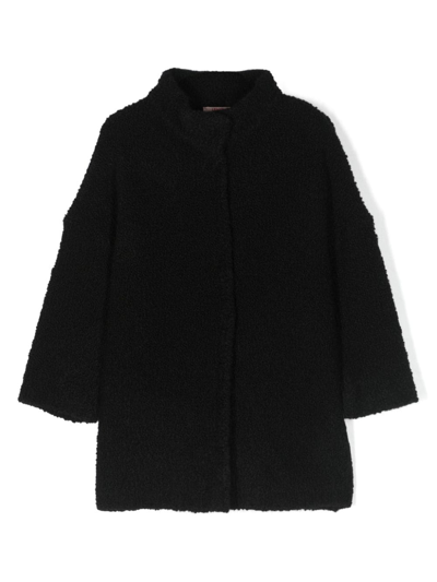 Liu •jo Kids' Faux-shearling Coat In Black