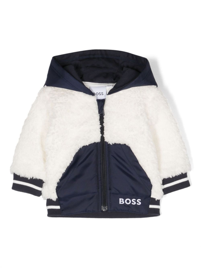 Bosswear Babies' Logo-embroidered Hooded Jacket In White