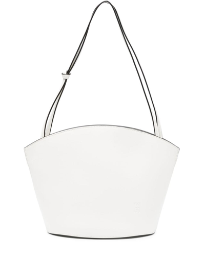 By Malene Birger Oblas Leather Shoulder Bag In White