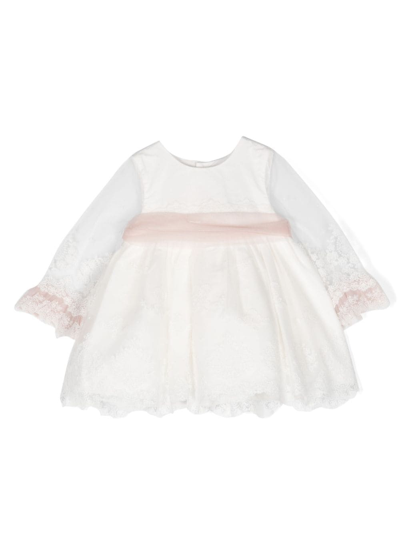 Abel & Lula Babies' Lace-embroidered Tulle Dress In White
