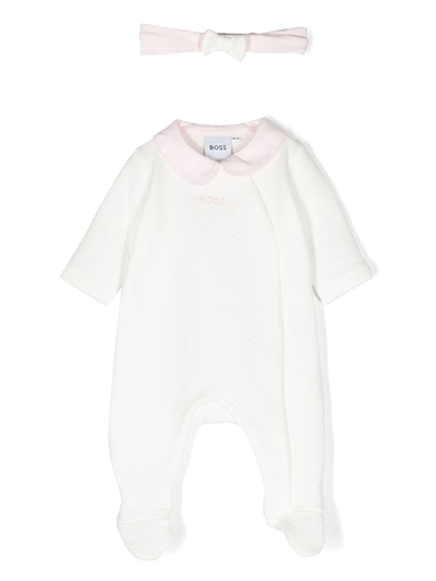 Bosswear Babies' Logo-embroidered Pyjama Set In White