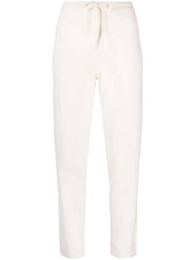 Cashmere In Love Sarah Fine-knit Track Trousers In White