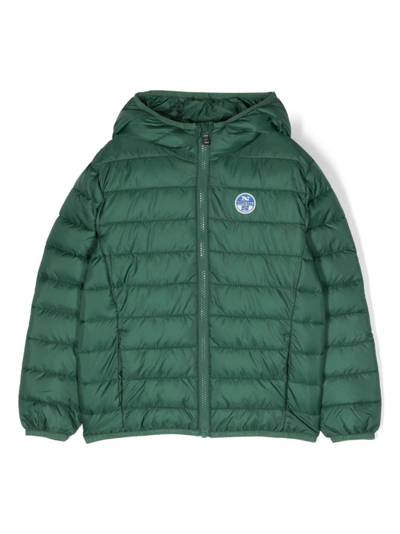 North Sails Kids' Logo-patch Padded Jacket In Green