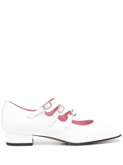 Carel Paris Ariana Leather Mary Jane Shoes In White