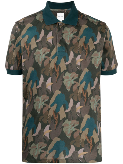 Paul Smith Camouflage-pattern Cotton Polo Shirt In Green