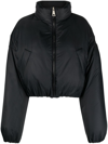 Khrisjoy Joy Oversized Cropped Down Jacket In Black