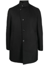 Tagliatore Gordon Asymmetric-fastening Parka Coat In Black
