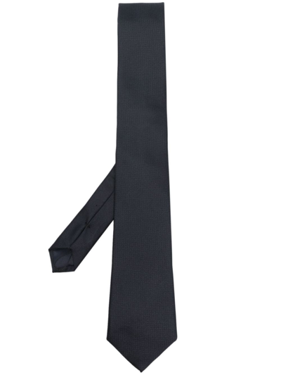 Daniele Alessandrini Pointed-tip Silk Tie In Blue