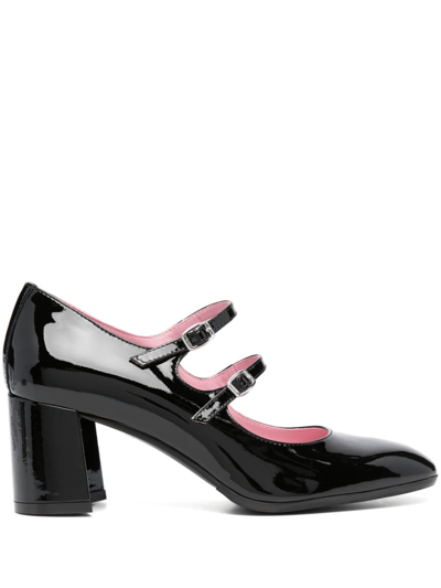 Carel Paris 'alice' Black Pumps With Double Straps