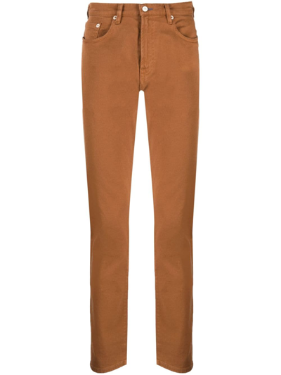 Ps By Paul Smith Straight-leg Garment-dyed Jeans In Brown