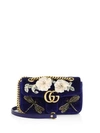 GUCCI GG Marmont Mini Embroidered Velvet Chain Shoulder Bag