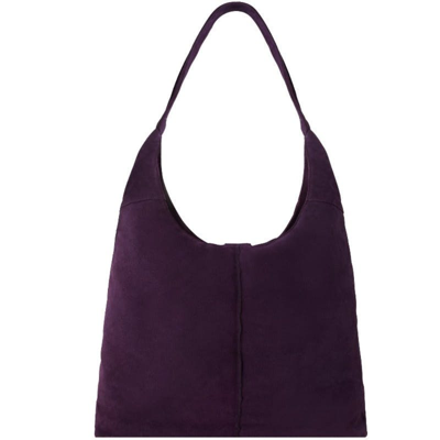 Brix + Bailey Purple Large Soft Premium Suede Hobo Shoulder Bag