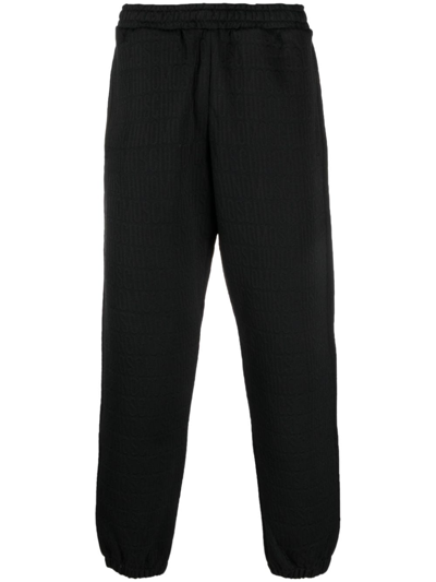 Moschino Logo-pattern Elasticated-waistband Track Pants In Schwarz
