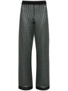 JW ANDERSON CHECK-PATTERN LOGO-PLAQUE TROUSERS