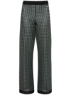 Jw Anderson Check-pattern Logo-plaque Trousers In Schwarz