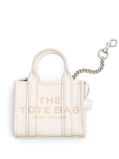 Marc Jacobs The Nano Tote Charm In 140 Cotton/silver
