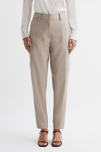 Reiss Violet - Neutral Petite Mid Rise Cargo Trousers, Us 10