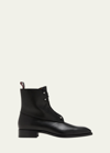 CHRISTIAN LOUBOUTIN MEN'S CHAMBELIBOOT LEATHER LACE-UP ANKLE BOOTS