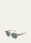 Saint Laurent Sl 592 Acetate Rectangle Sunglasses In Shiny Transparent
