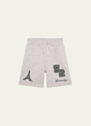 GIVENCHY BOY'S LOGO-PRINT EMBROIDERED GRAPHIC SHORTS