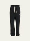 Palm Angels Men's Crochet Side-stripe Track Pants In Black