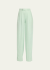 Amiri Double-pleated Wide-leg Trousers With Pin In Green