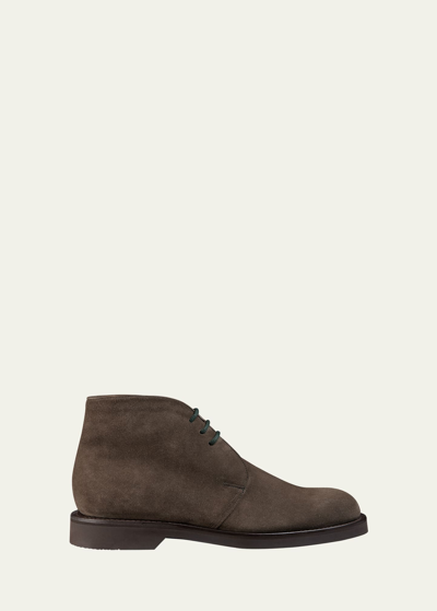 John Lobb Men's Dixter Suede Lace-up Chukka Boots In Olive
