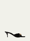 Saint Laurent Le Maillon 60 Leather Mules In Nero