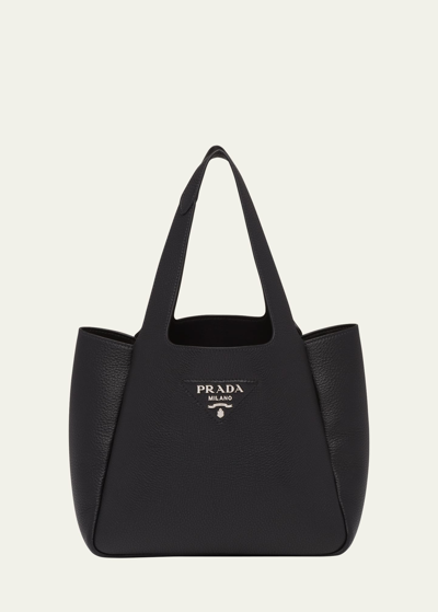 Prada Dynamique Small Soft Daino Leather Shopper Bag In F02z8 Caramel 0 N