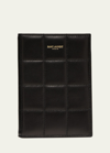 Saint Laurent Quilted Leather Passport Case In 1000 Nero