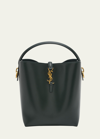 Saint Laurent Le 37 Ysl Bucket Bag In Smooth Leather In 3045 New Vert Fon