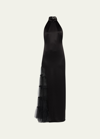 Alice And Olivia Ryn Womens Halter Open Back Evening Dress In Black