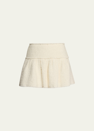Loveshackfancy Tarot Textured Mini Circle Skirt In Blanco