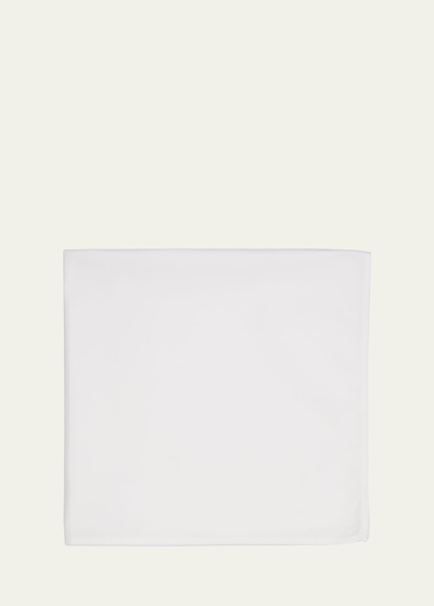 Brunello Cucinelli Sea Island Cotton Twill Pocket Square For Tuxedo In White