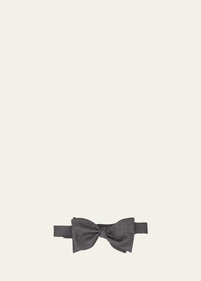 Brunello Cucinelli Men's Hollywood Glamour Wool Bow Tie In Medium Grey