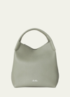 Loro Piana Women's Bale Leather Convertible Shoulder Bag In 50rr Yerba Mate
