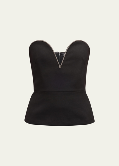 Veronica Beard Norma Embellished Bustier Top In Black