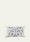 Callisto Home Ikat Velvet Decorative Pillow - 14" X 24" In Silver