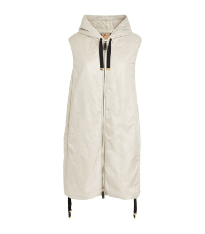 Max Mara Padded Longline Gilet In White