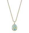 Fabergé Women's Heritage 18k Yellow Gold, Diamond & Turquoise Guilloché Enamel Petite Egg Pendant Necklace