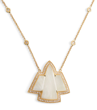 Jacquie Aiche Yellow Gold, Diamond And Moonstone Thunderbird Necklace