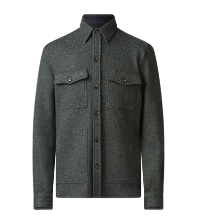Isaia Cashmere-blend Overshirt In Green