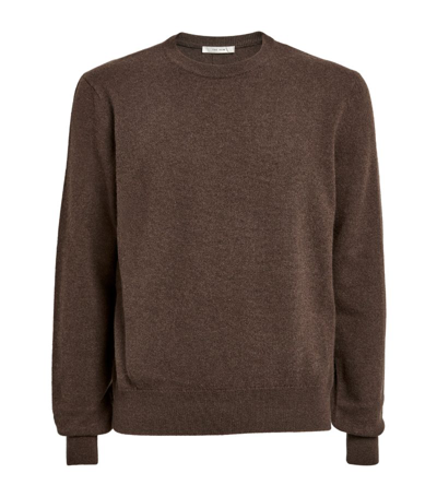 The Row Benji Cashmere Sweater In Dark Brown