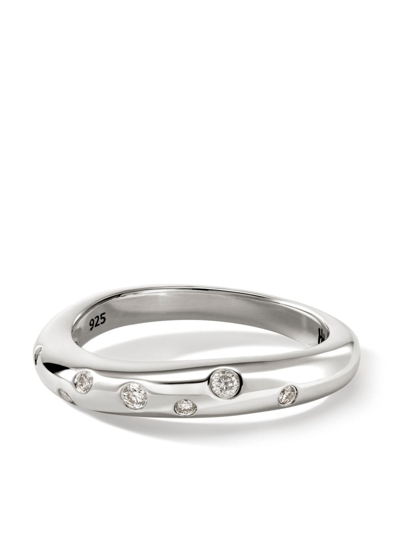 John Hardy Surf Diamond Band Ring In Silver